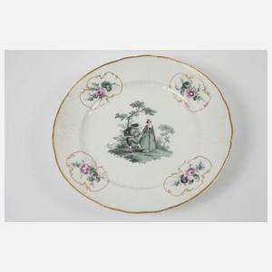 Meissen Zierteller "Figurenmalerei nach Watteau"
