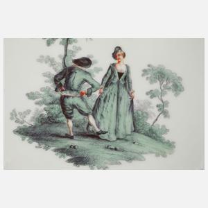 Meissen Zierteller "Figurenmalerei nach Watteau"