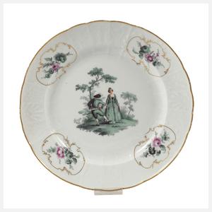 Meissen Zierteller "Figurenmalerei nach Watteau"