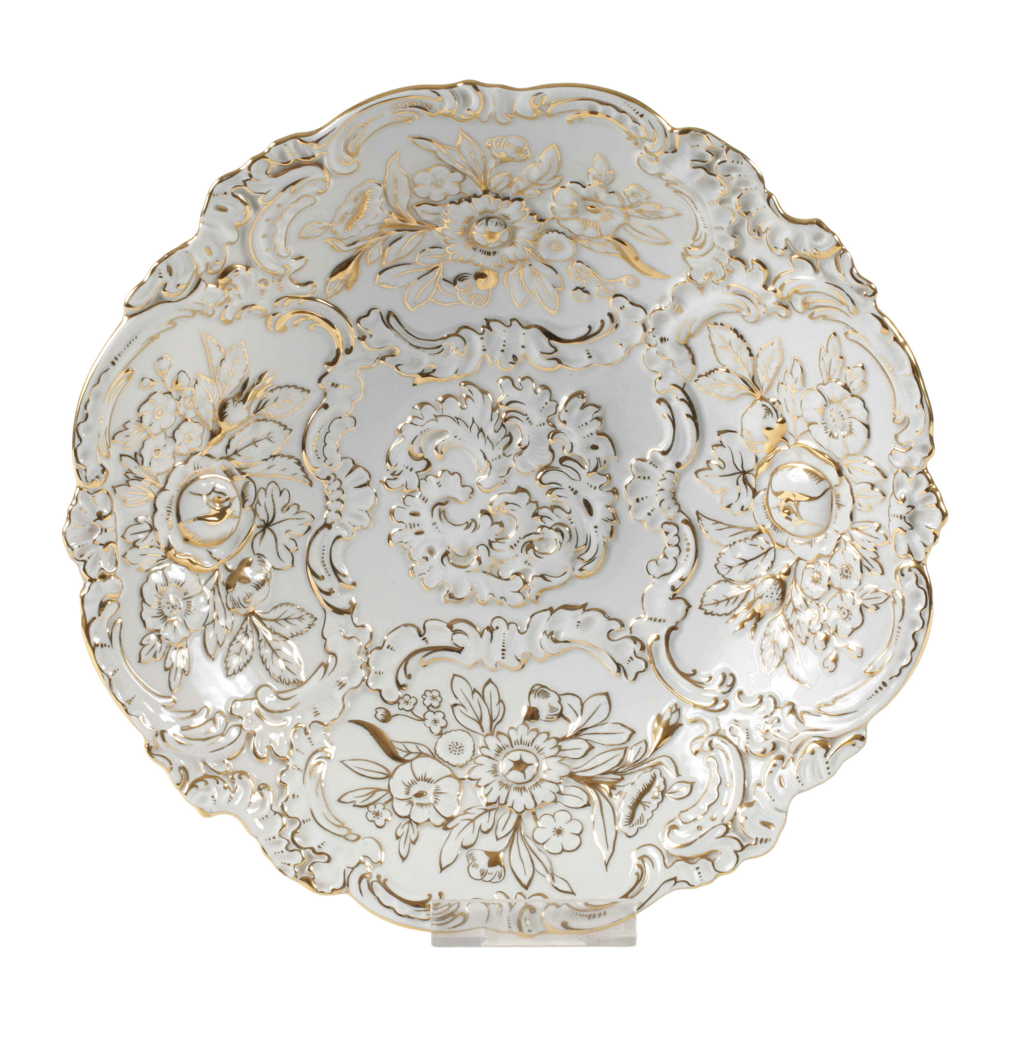 Meissen Prunkschale Blumenrelief