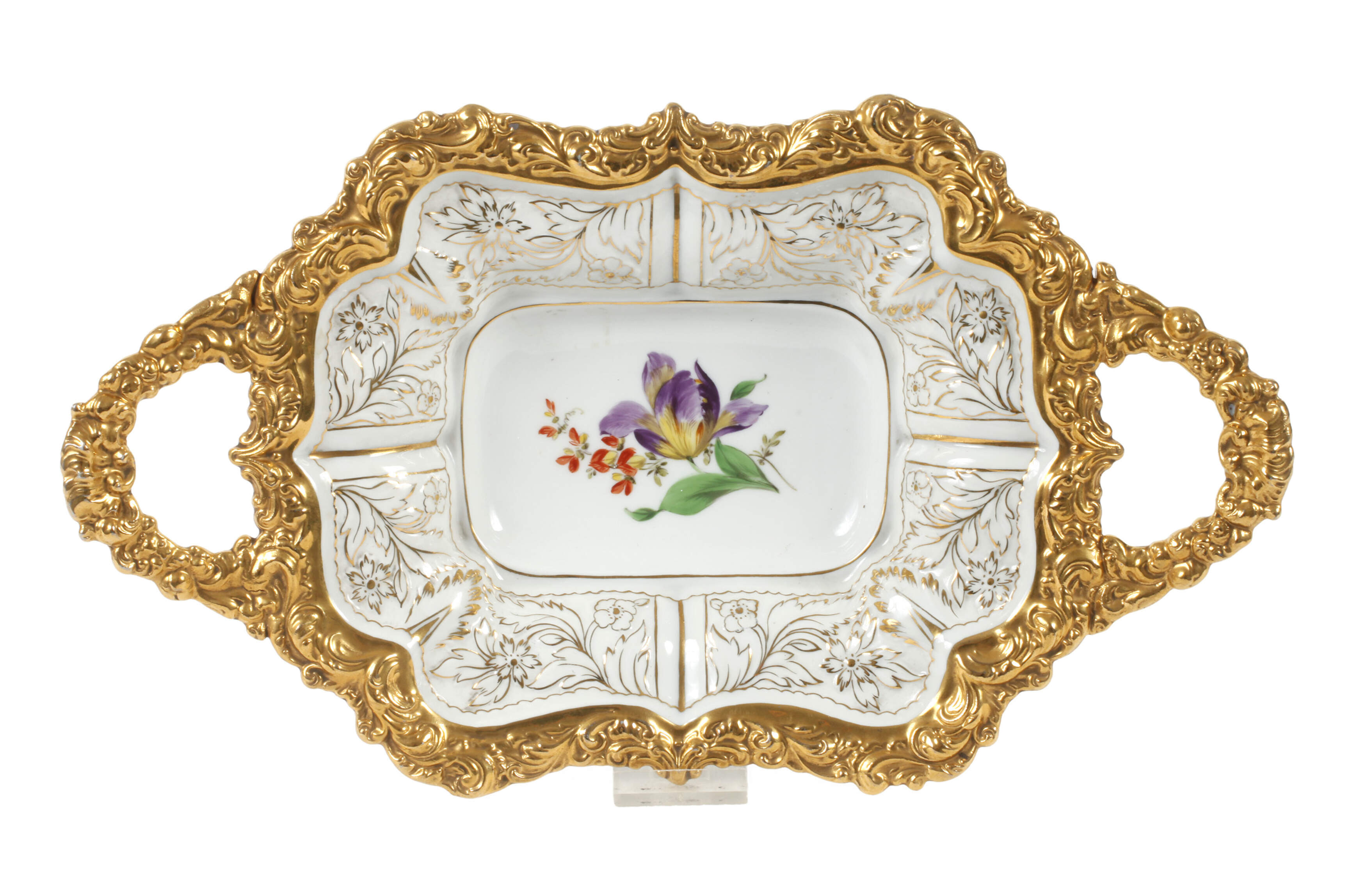 Meissen prunkvolle Henkelschale "Blume 2"