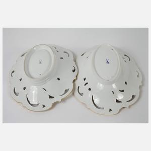 Meissen Paar Prunkschalen Reliefdekor