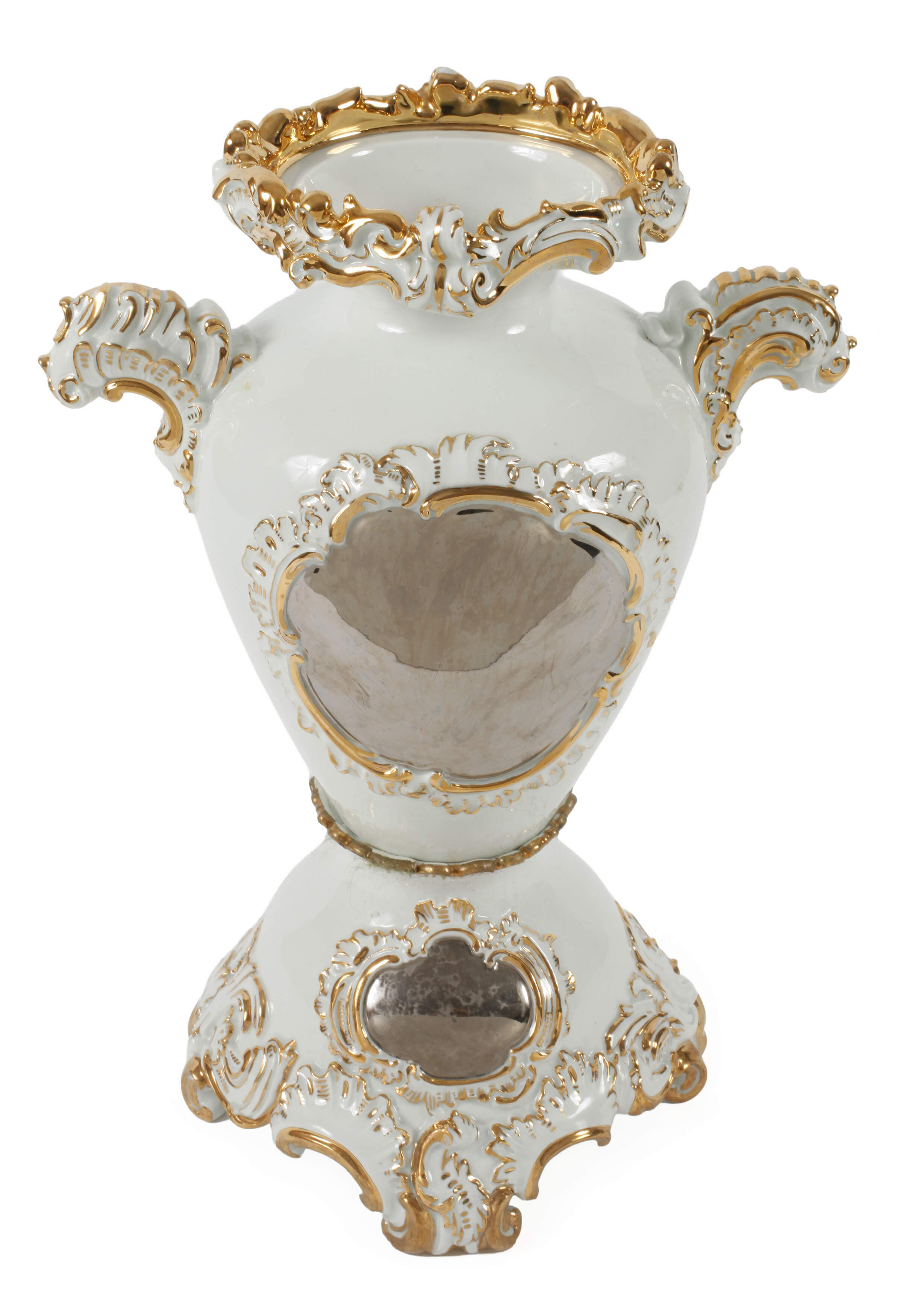 Meissen große Prunkvase Rocaillerelief