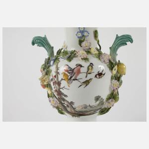 Meissen kleine Henkelvase Vogelmalerei