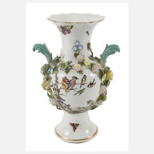 Meissen kleine Henkelvase Vogelmalerei