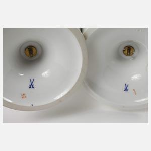 Meissen Paar Kratervasen Blumenmalerei