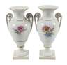 Meissen Paar Amphorenvasen Blumenmalerei