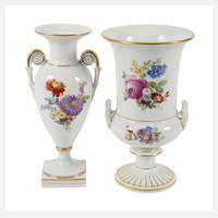 Meissen zwei Prunkvasen Blumenmalerei111