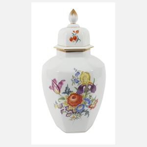Meissen große Deckelvase "Blumenbukett"