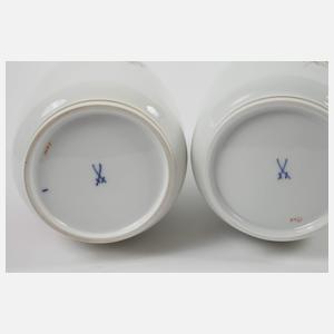 Meissen Paar große Balustervasen "Blumenbukett"