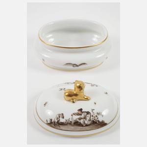 Meissen zwei Deckeldosen "Höroldt-Chinoiserie"