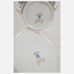 Meissen zwei Deckeldosen "Höroldt-Chinoiserie"
