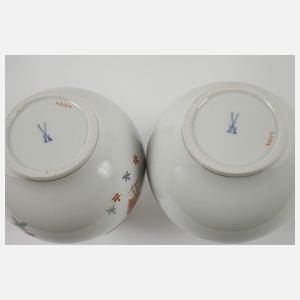 Meissen drei Vasen "Indische Kranichmalerei"