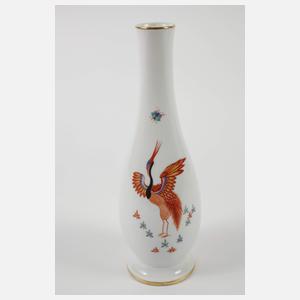 Meissen drei Vasen "Indische Kranichmalerei"