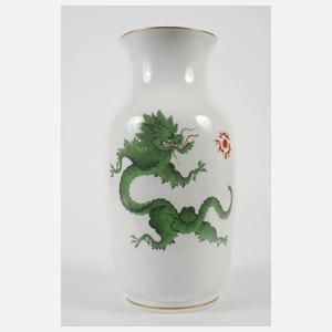 Meissen große Balustervase "Grüner Mingdrache"
