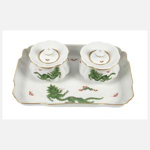 Meissen Schreibset "Grüner Mingdrache"