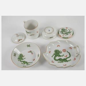 Meissen Konvolut "Grüner Mingdrache"