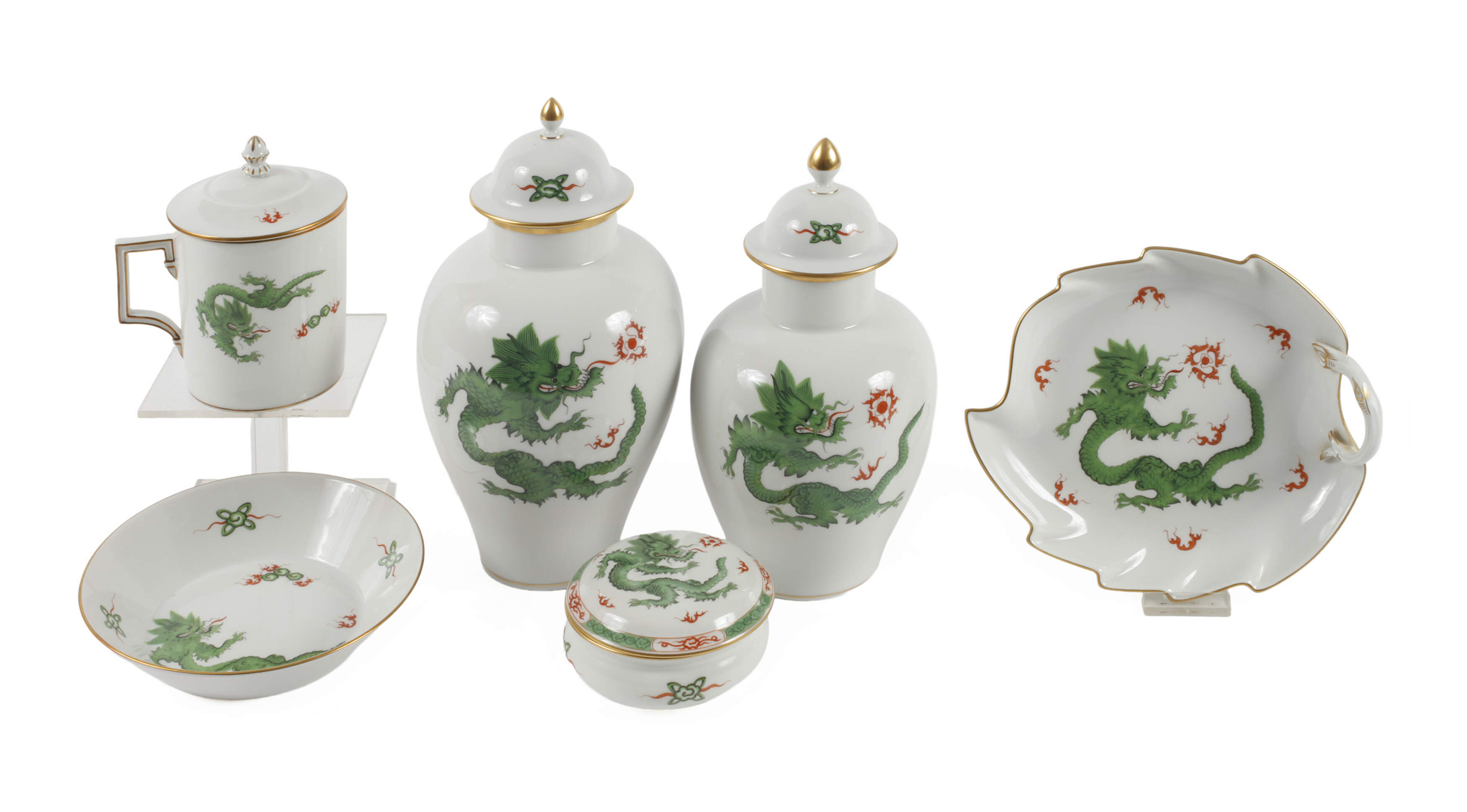 Meissen Konvolut "Grüner Mingdrache"