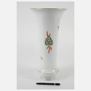 Meissen große Flötenvase "Grüner Mingdrache"