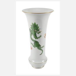 Meissen große Flötenvase "Grüner Mingdrache"