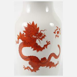 Meissen große Vase "Roter Mingdrache"