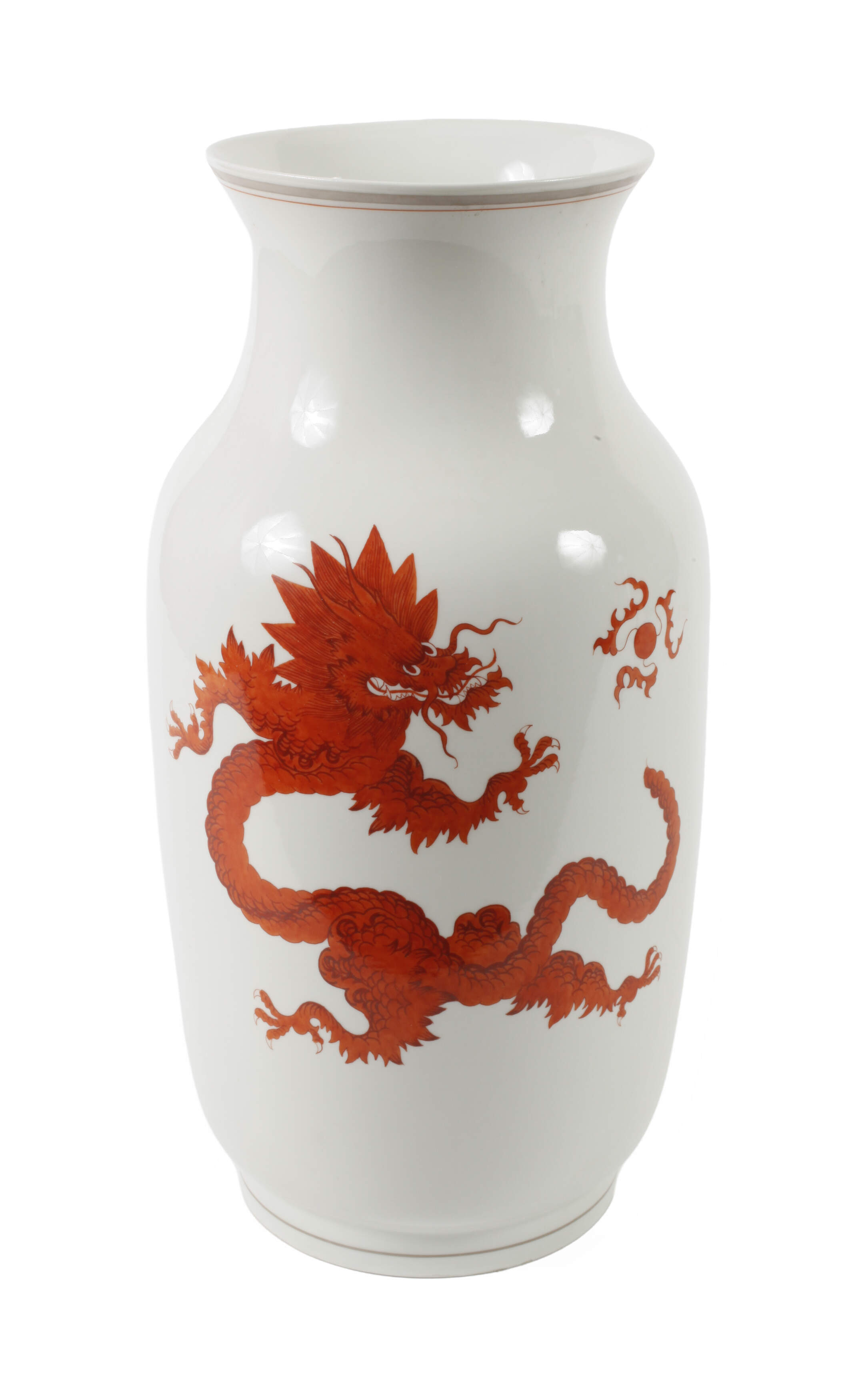 Meissen große Vase "Roter Mingdrache"
