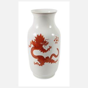 Meissen große Vase "Roter Mingdrache"
