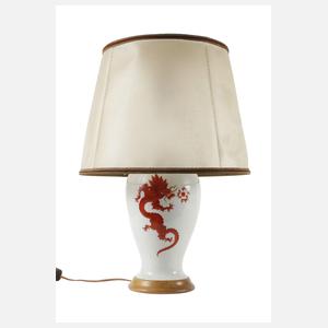 Meissen Tischlampe "Roter Mingdrache"