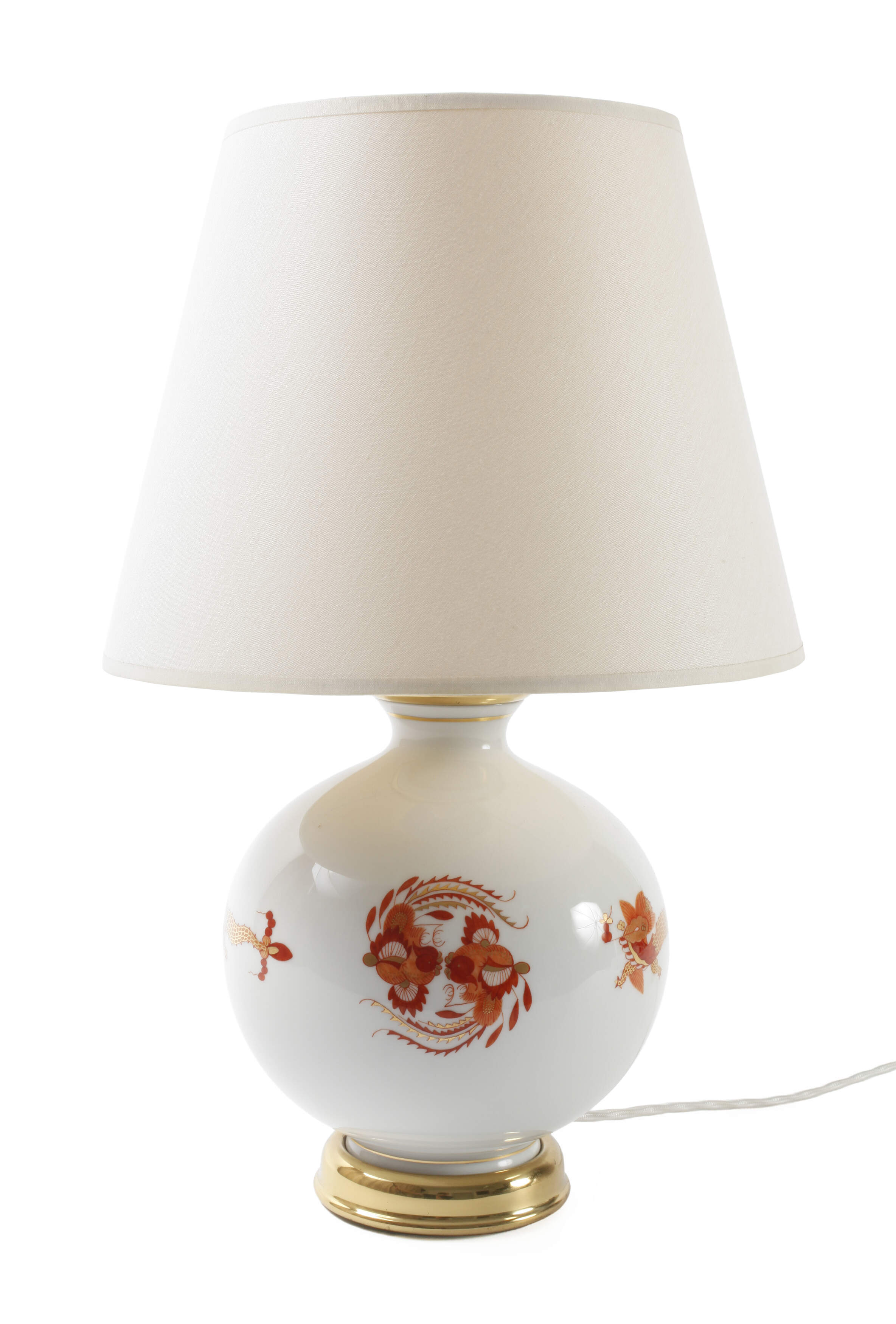 Meissen Tischlampe "Reicher roter Drache"