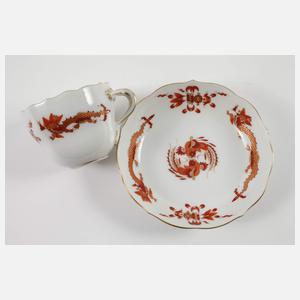 Meissen Mokkaservice "Reicher roter Drachen"