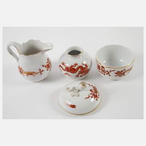 Meissen Mokkaservice "Reicher roter Drachen"