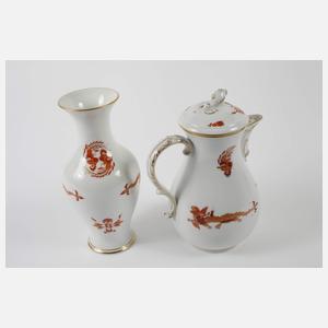 Meissen Kaffeeservice "Reicher roter Drache"
