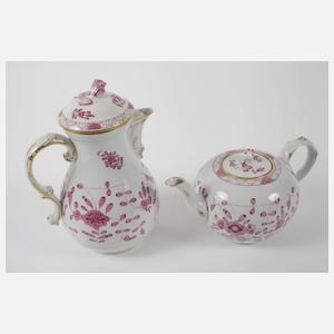 Meissen Kaffee-/Teeservice "Indisch purpur"