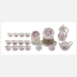 Meissen Kaffee-/Teeservice "Indisch purpur"