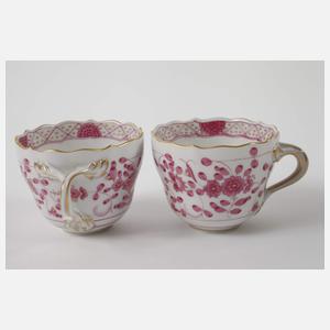 Meissen Mokkaservice "Indisch purpur"