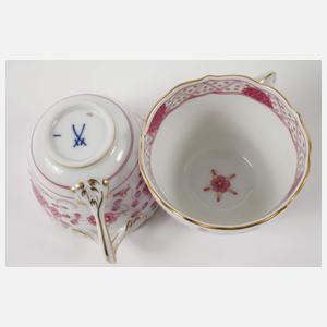 Meissen Mokkaservice "Indisch purpur"