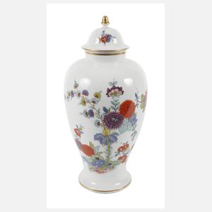 Meissen große Deckelvase "Indischmalerei"