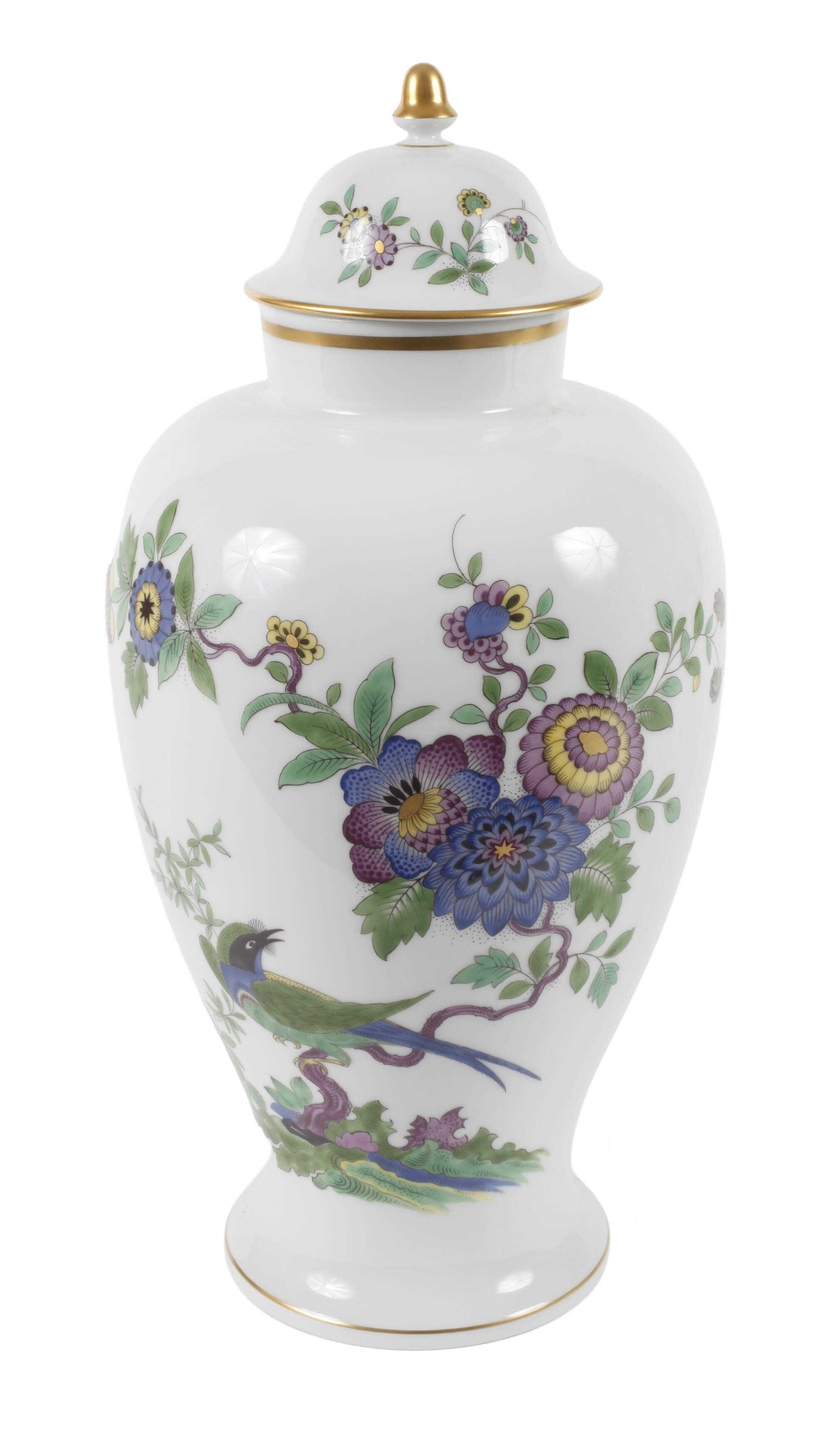 Meissen große Deckelvase "Indischmalerei"