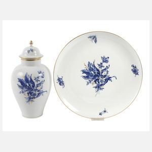 Meissen zwei Teile "Blaue Blume/Goldgräser"