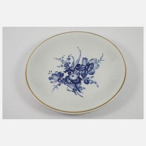 Meissen drei große Zierteile "Blaue Blume/Gold"
