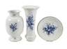 Meissen drei große Zierteile "Blaue Blume/Gold"