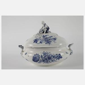 Meissen drei große Servierteile "Blaue Blume"
