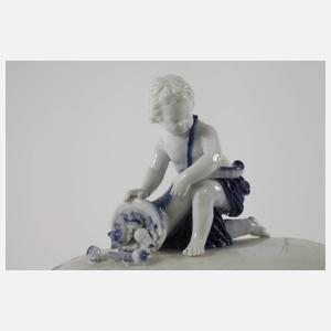 Meissen drei große Servierteile "Blaue Blume"