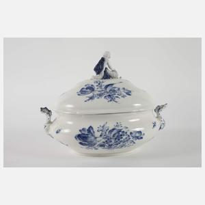Meissen drei große Servierteile "Blaue Blume"