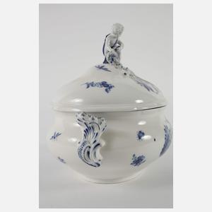 Meissen drei große Servierteile "Blaue Blume"