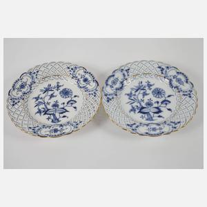 Meissen drei Durchbruchteile "Zwiebelmuster/Gold"