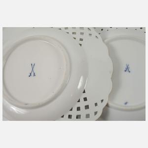 Meissen drei Durchbruchteile "Zwiebelmuster/Gold"