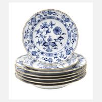 Meissen Konvolut Teller "Zwiebelmuster/Goldrand"111