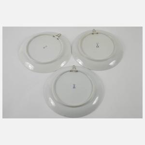 Meissen drei Wandteller Tiermotive
