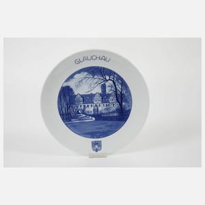 Meissen zwei Ansichtenteller "Glauchau"